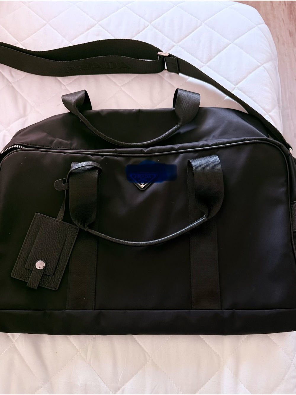 Black Nylon Travel Weekender Bag -